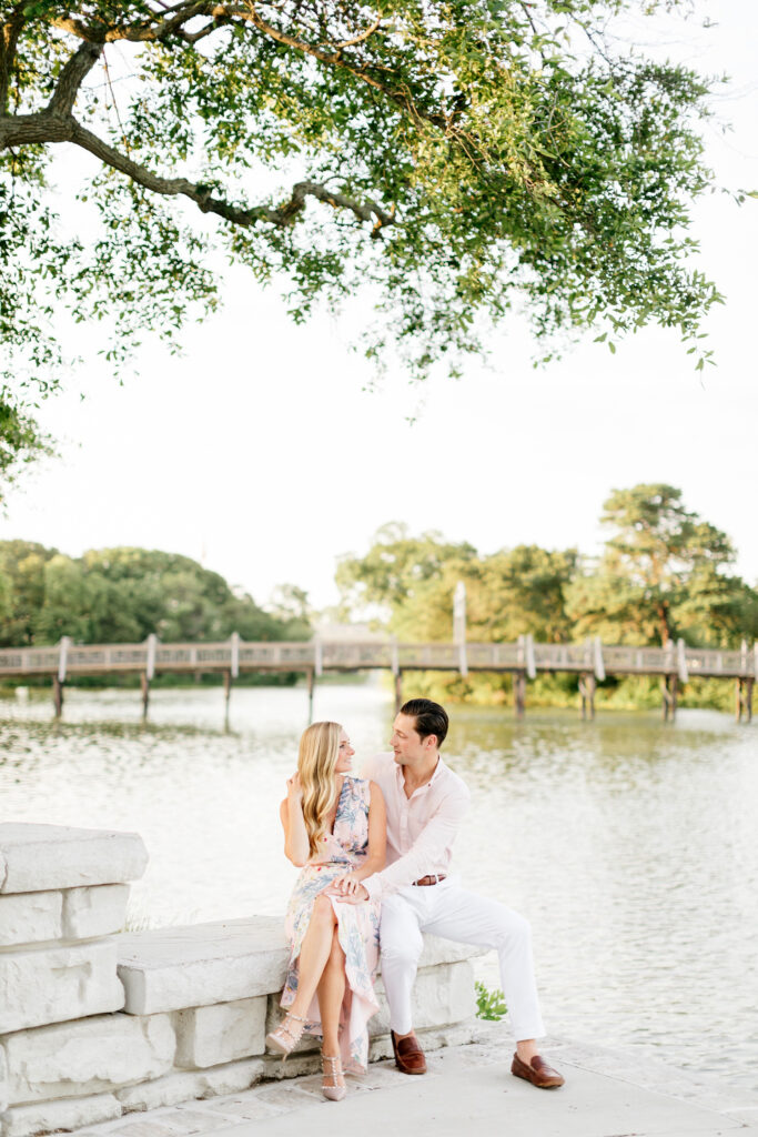 summer engagement session by a New Jersey lake by Emily Wren Photography