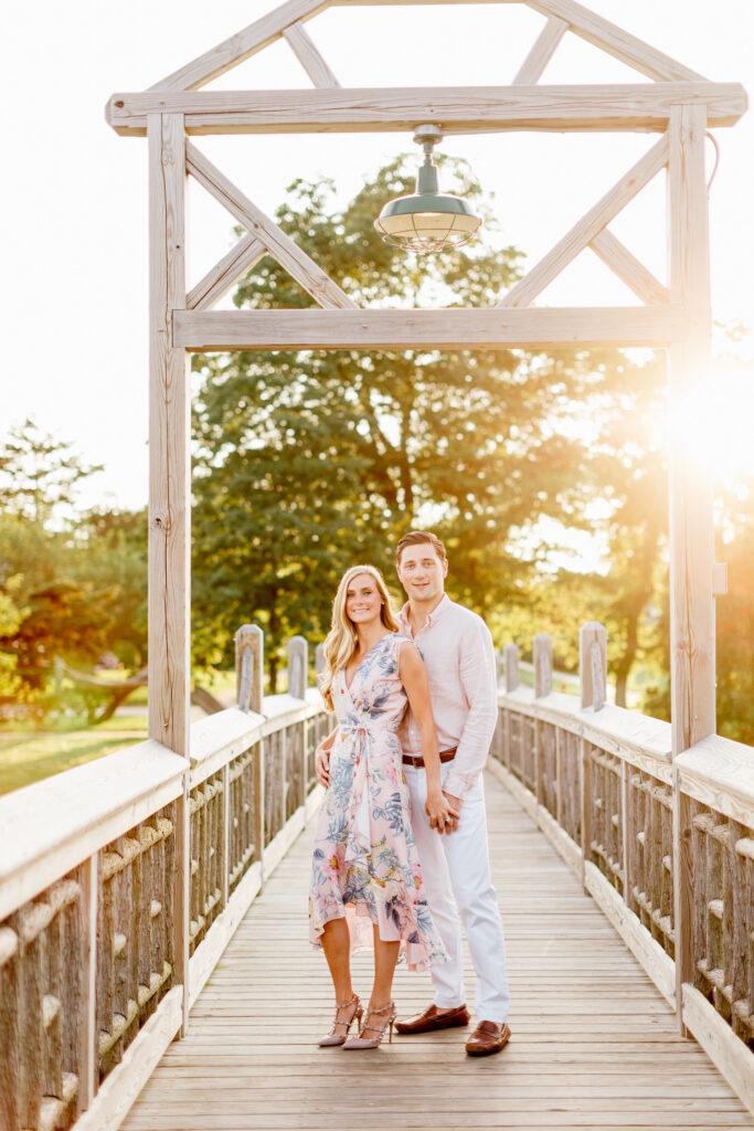 golden hour engagement portraits in Spring Lake New Jersey by Emily Wren Photography