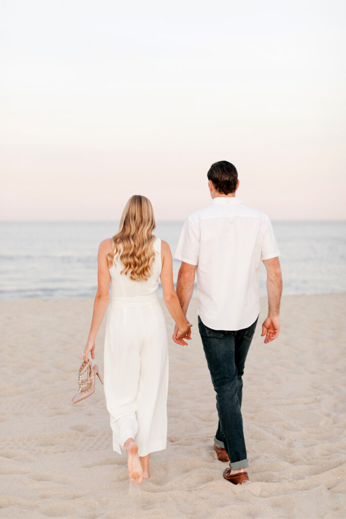 engagement photos on the beach in Spring Lake New Jersey by Emily Wren Photography