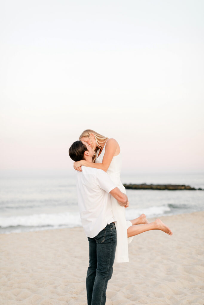 romantic New Jersey engagement photoshoot on the beach by Emily Wren Photography