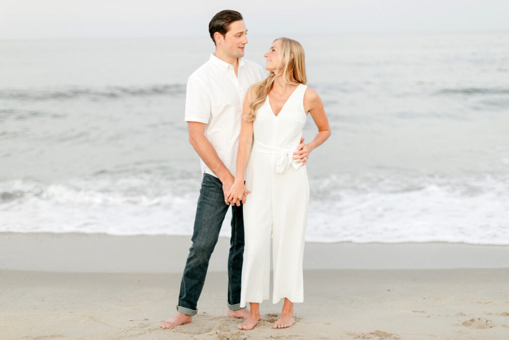 Jersey Shore beach engagement photos by Emily Wren Photography