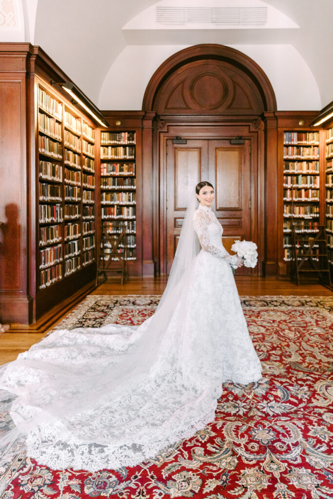 timeless wedding day portrait of a Philadelphia bride at The Union League by Emily Wren Photography