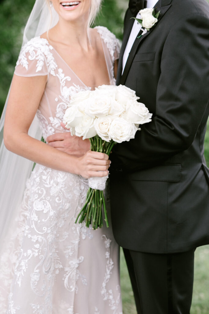 simple white rose bridal bouquet by Emily Wren Photography