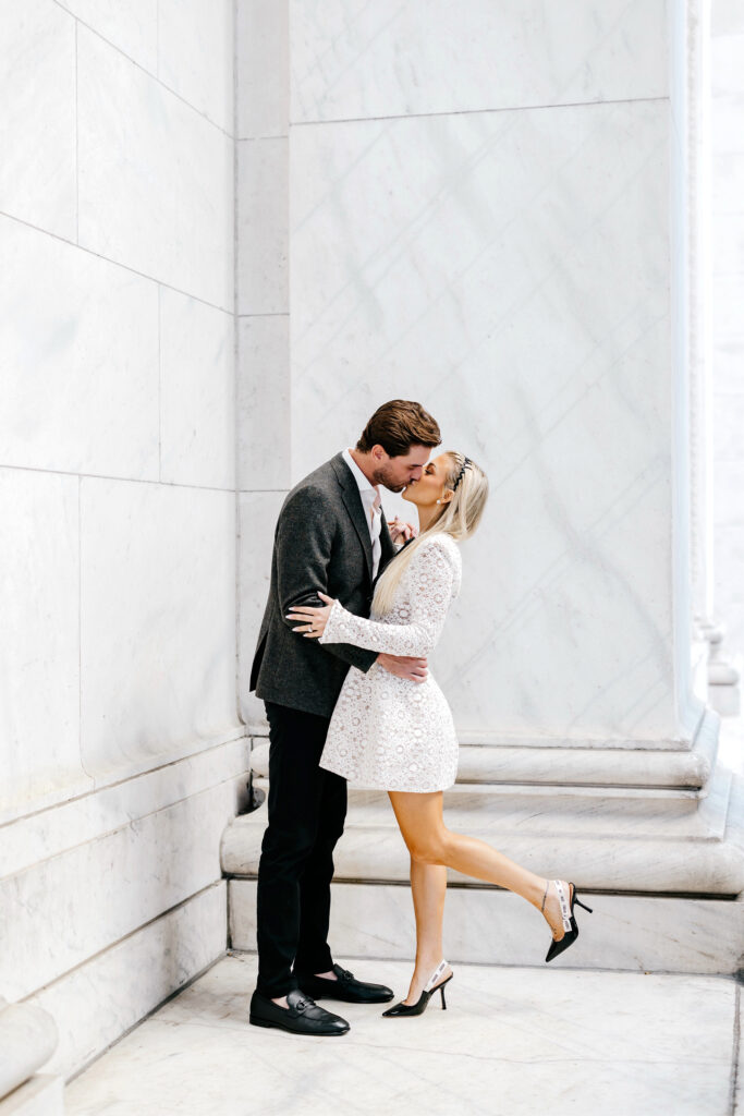 Engagement photos in luxurious Philadelphia hotel