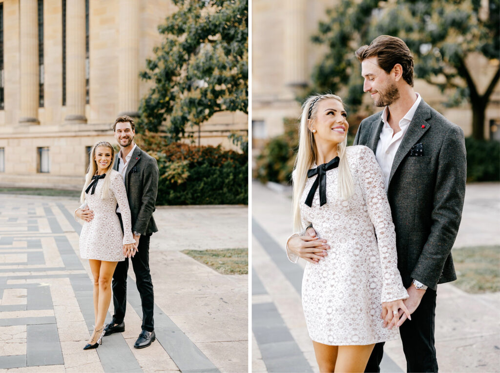 luxurious engagement photo session at the Philadelphia Art Museum