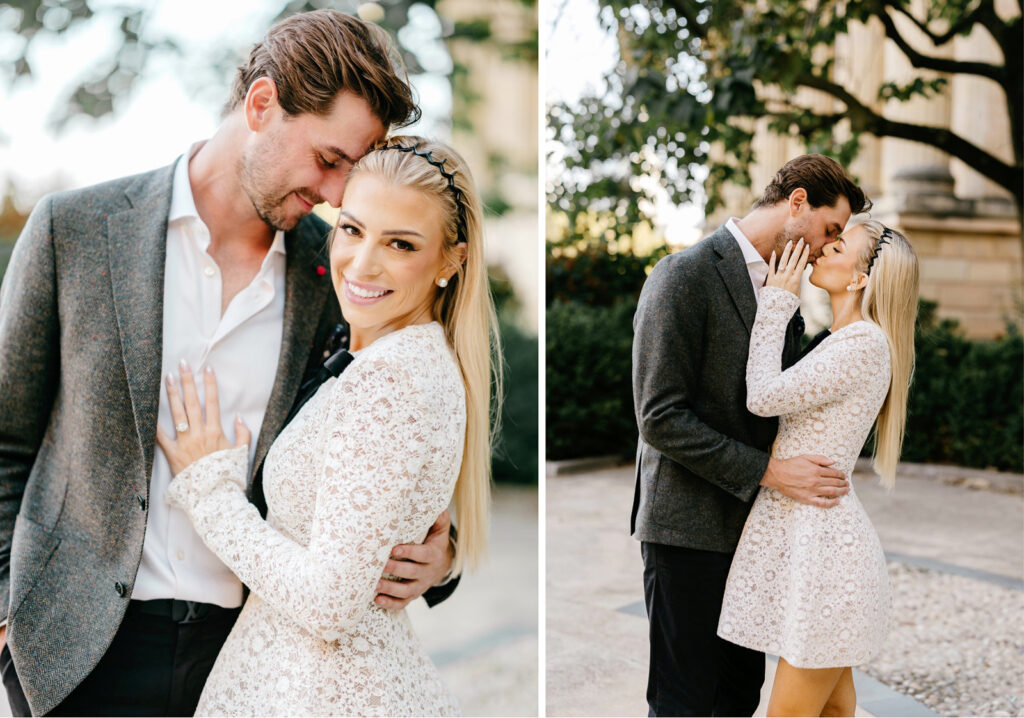 Romantic Philadelphia engagement photos at the art museum