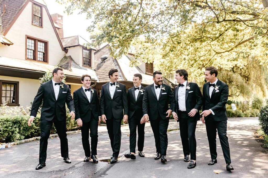 groom with groomsmen in New Hope, Pennsylvania by Emily Wren Photography