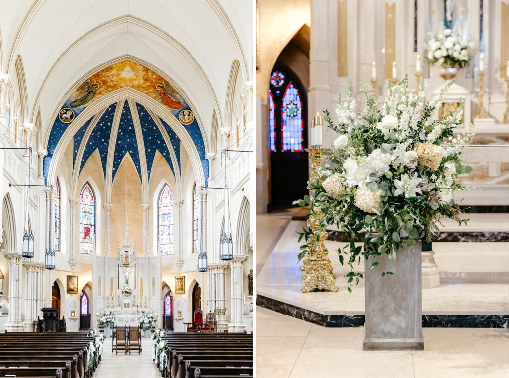 Wedding Ceremony details at St. John the Evangelical Church