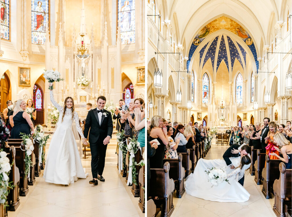 bride & groom exiting their wedding ceremony