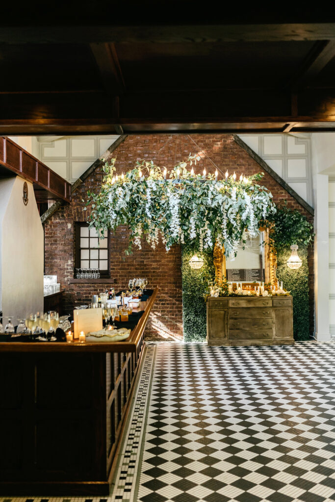 wedding reception bar at Hotel Du Village by Emily Wren Photography