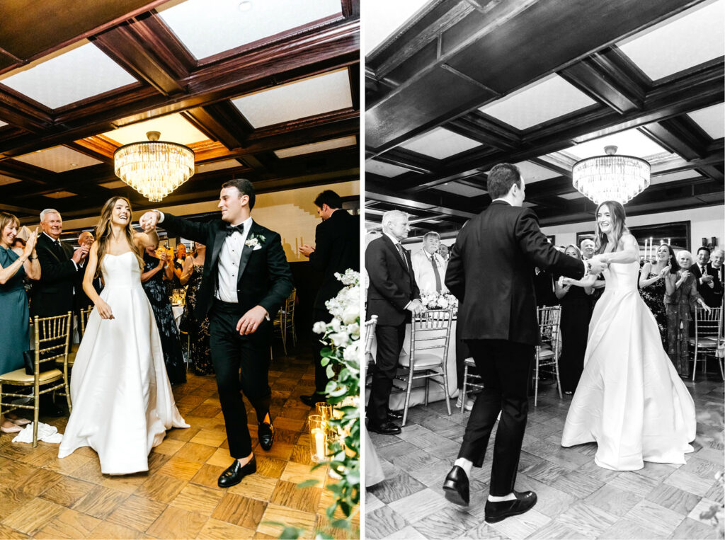 bride & grooms first dance at Hotel Du Village wedding reception