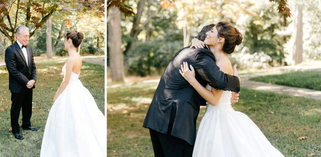 brides first look with her father by Emily Wren Photography