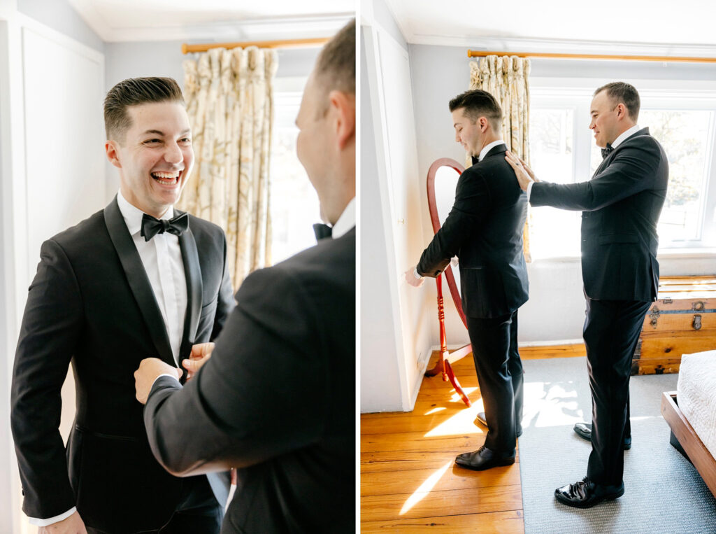 groom getting ready for his Glen Mills, Pennsylvania wedding day