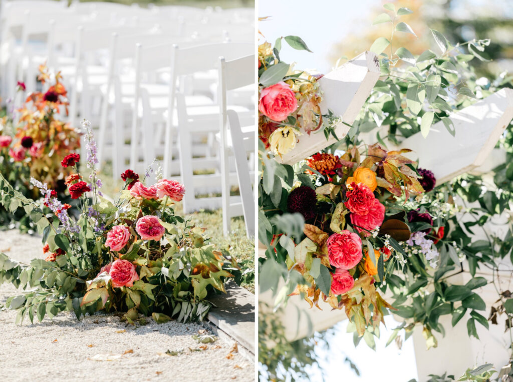 vibrant fall wedding florals by Pennsylvania wedding photographer Emily Wren Photography