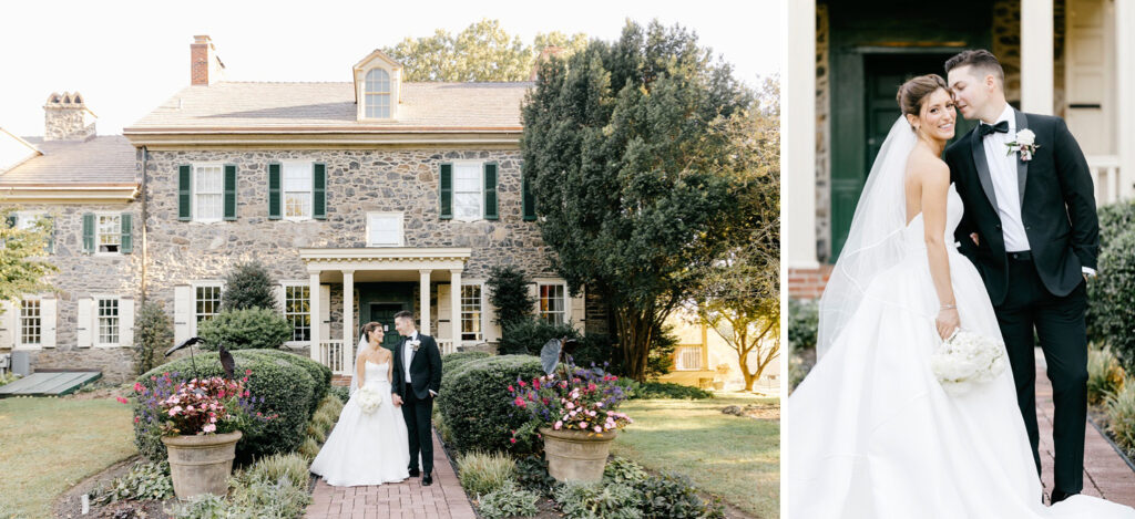 bride and groom portrait at The Inn at Grace Winery.