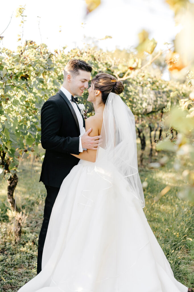 Winery portrait session for wedding couple by Emily Wren Photography