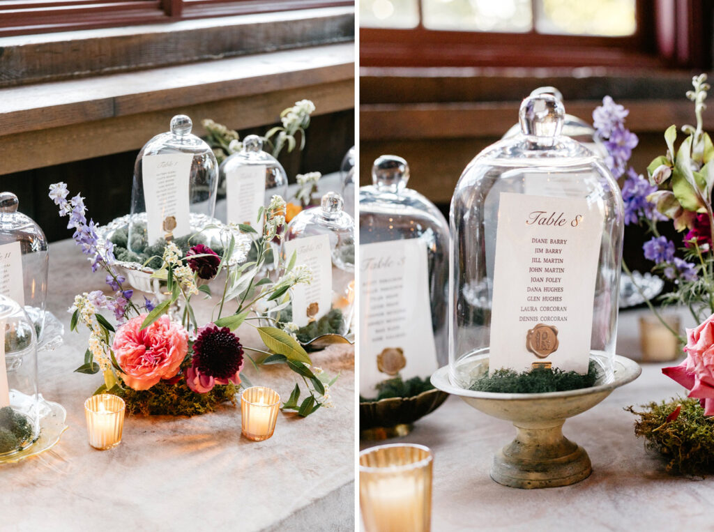 ethereal garden wedding reception seating chart inspiration by Emily Wren Photography