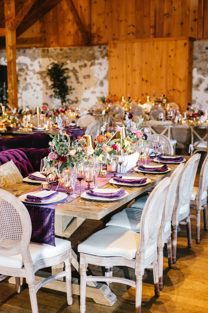 Vivid color wedding reception details by Emily Wren Photography