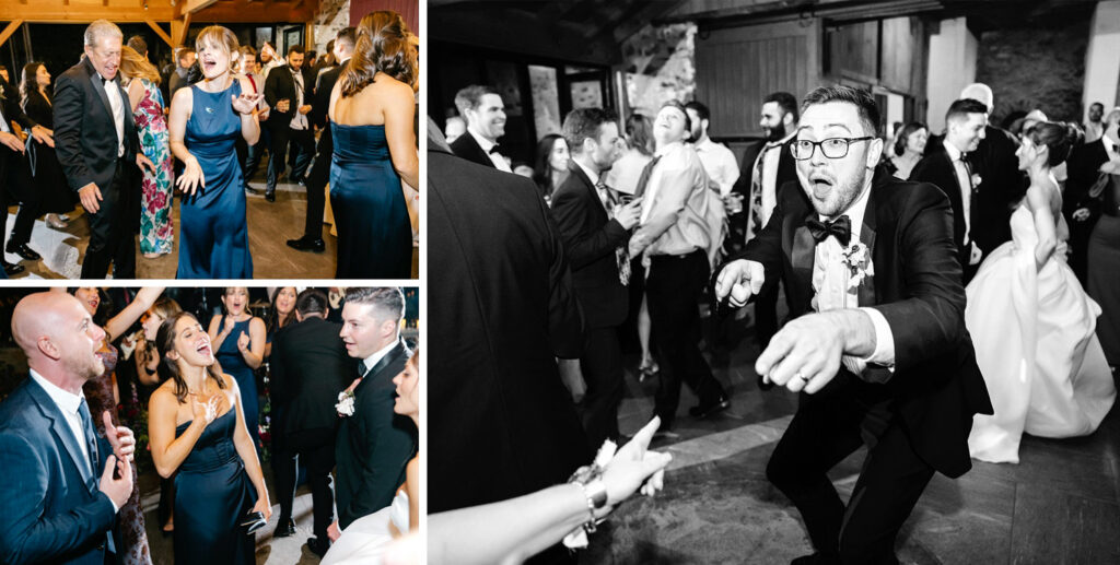 weddig guests dancing and having fun during Pennsylvania winery wedding reception by Emily Wren Photography