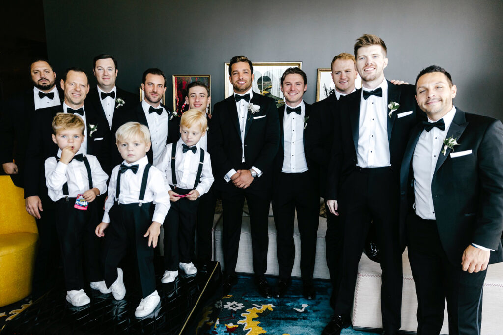 groom with groomsmen before Philadelphia wedding day by luxurious wedding photographer Emily Wren Photography