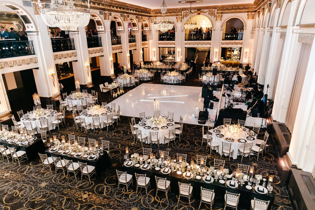 Ballroom at the Ben Philadelphia wedding reception by Emily Wren Photography