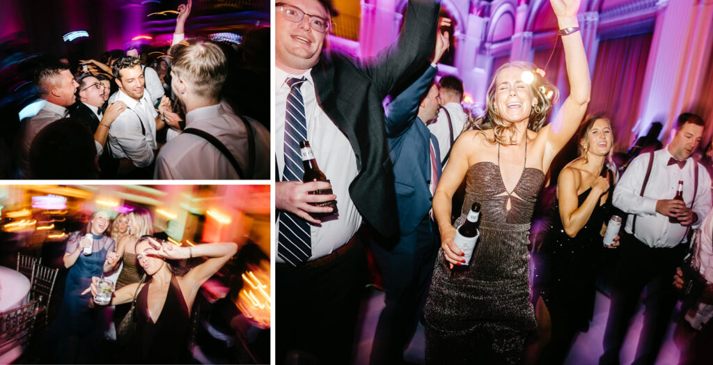 guests dancing and having fun at Center City Philadelphia wedding reception