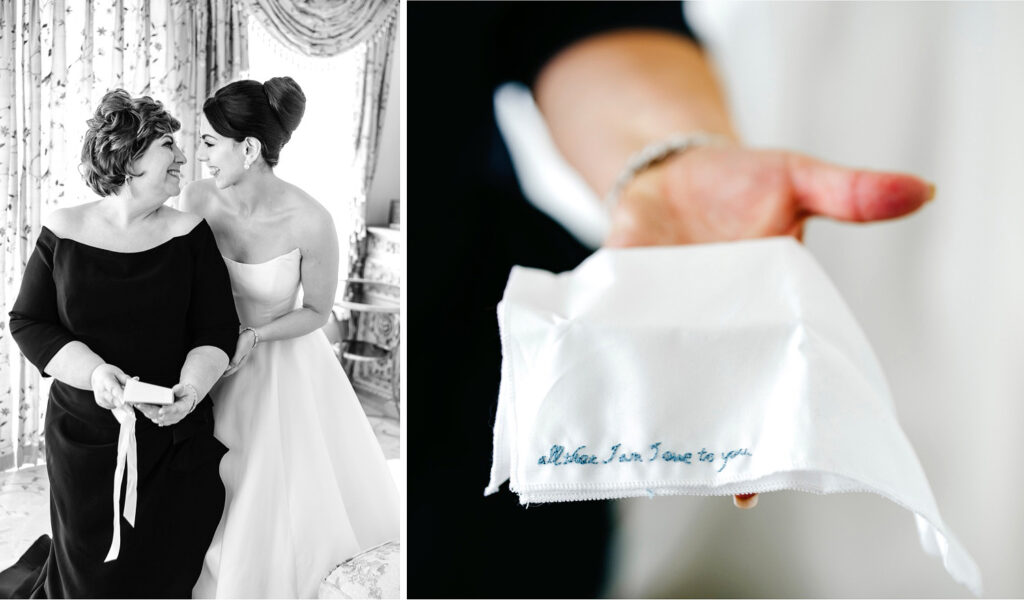 hand-titched gift for mother from the bride by Emily Wren Photography