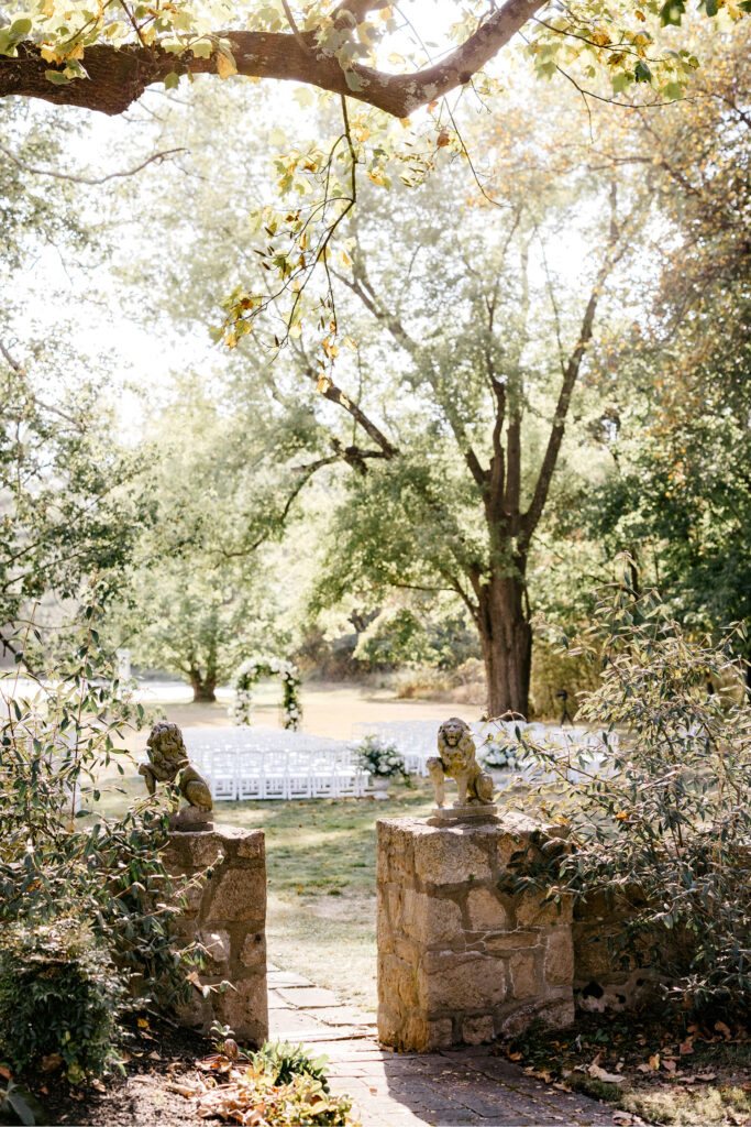 wedding garden ceremony at The Inn at Barley Sheaf