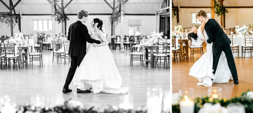 bride & grooms private first dance at The Inn at Barley Sheaf by Emily Wren Photography