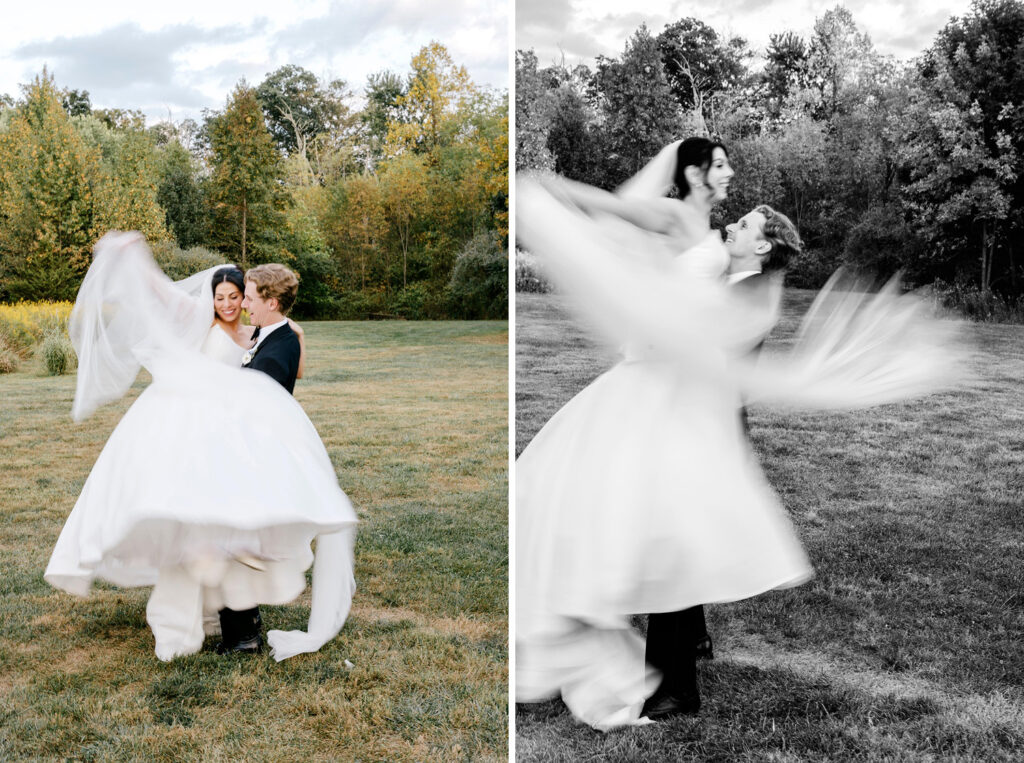 bride & groom portraits at The Inn at Barley Sheaf gardens by Emily Wren Photography