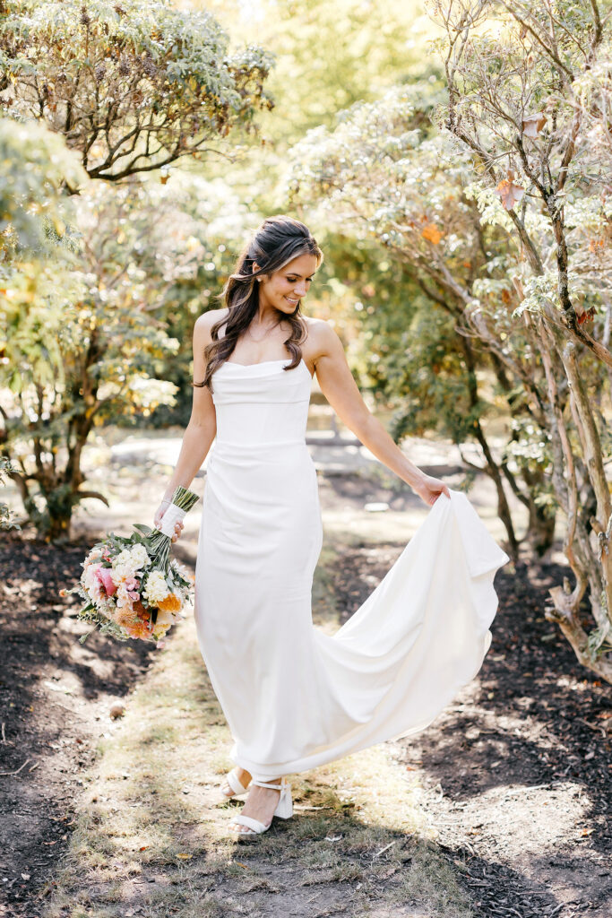 portrait of Philadelphia bride on her fall wedding day