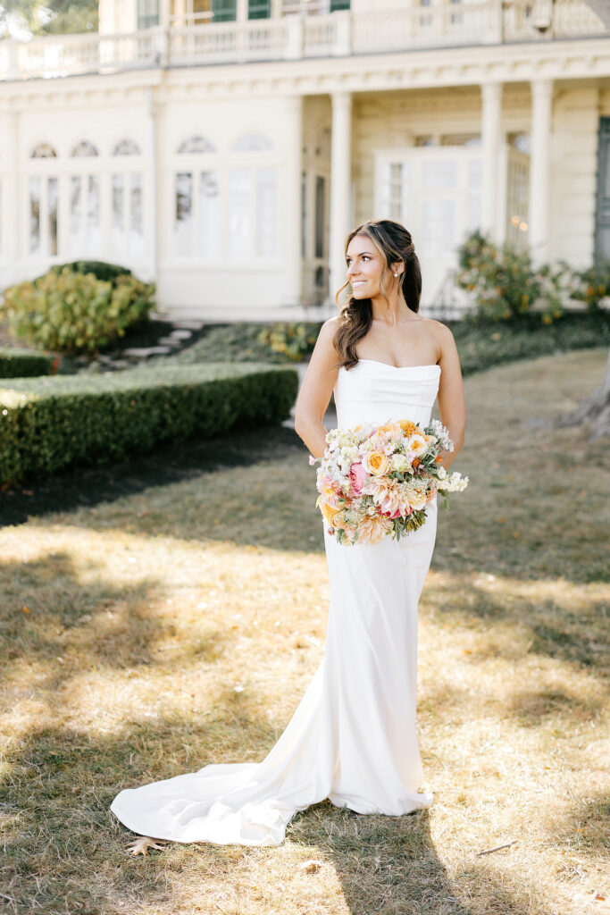 bride in her chosen by Khya wedding gown by Philadelphia wedding photographer Emily Wren Photography