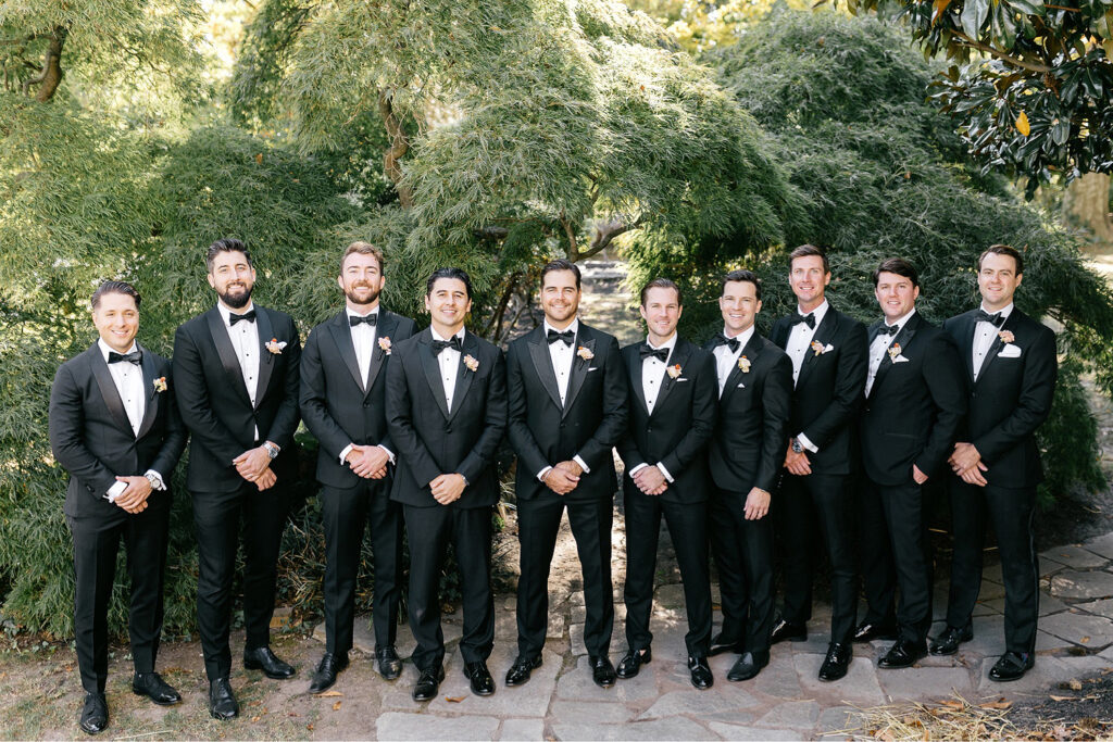 groom with groomsmen on fall Philadelphia wedding day