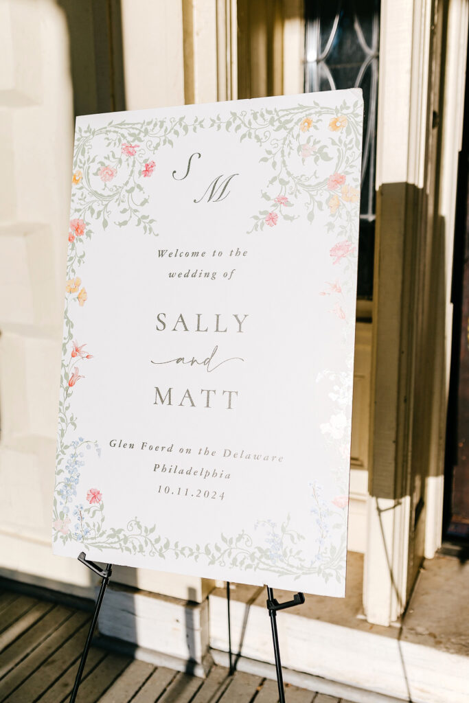 simple but elegant wedding welcome sign