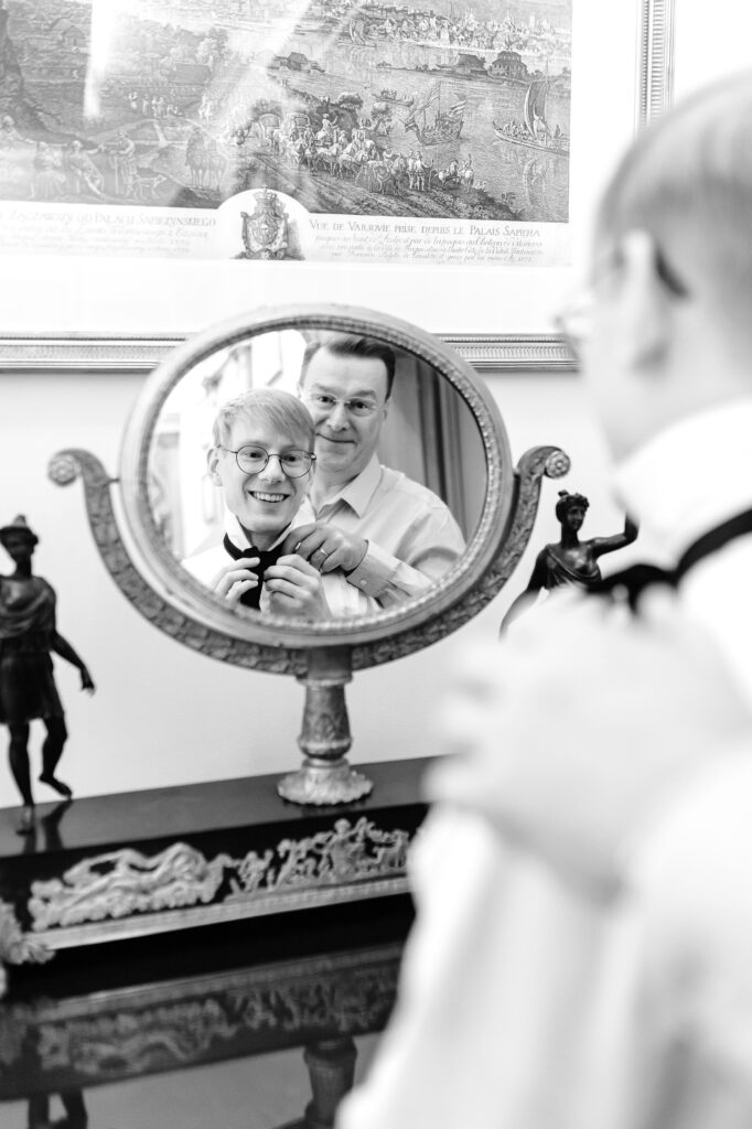 New Jersey groom getting ready for his fall wedding day