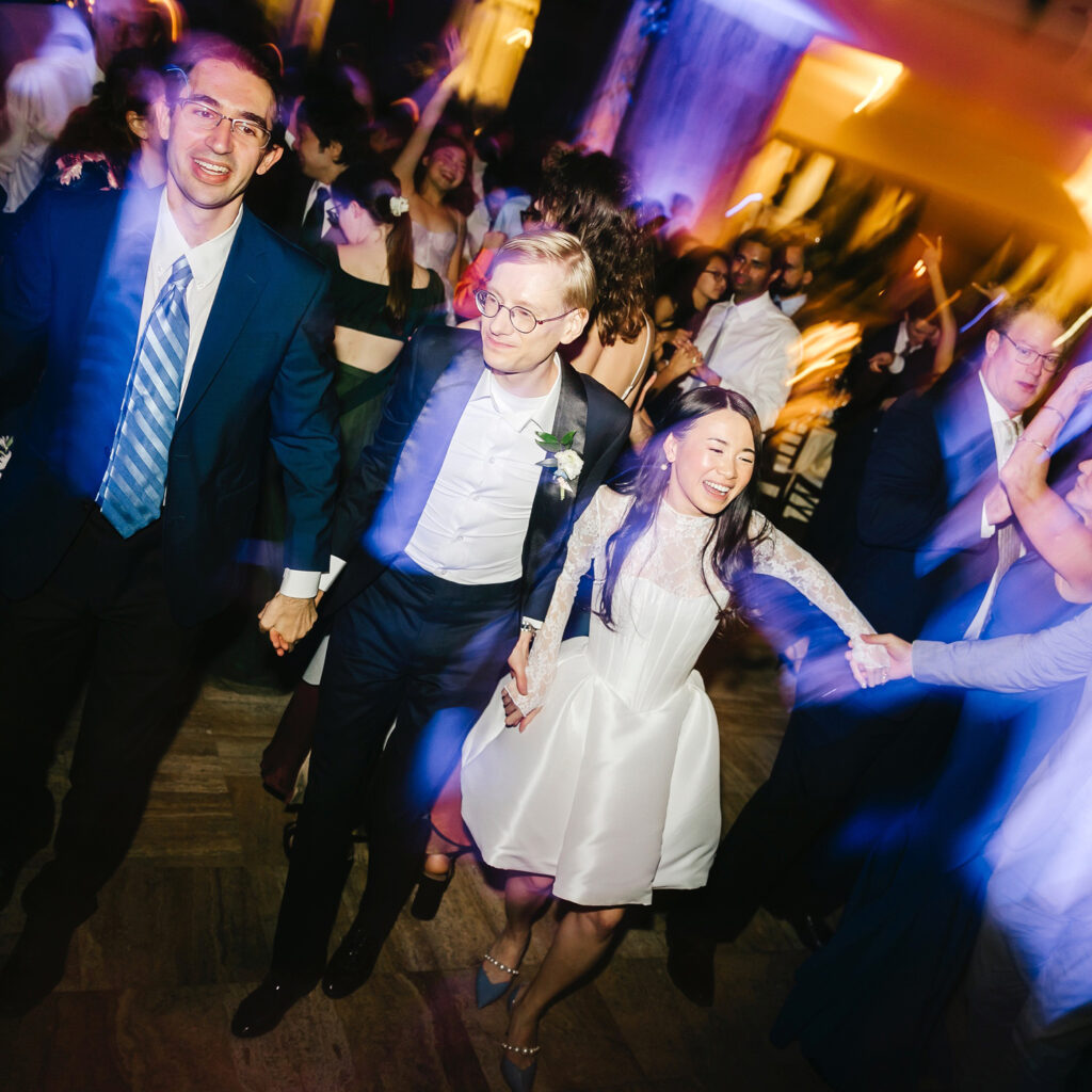 bride & groom dancing & having fun at New Jersey wedding reception at Jasna Polana by Emily Wren Photography