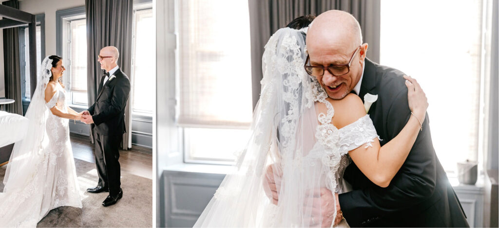 bride's first look with her father by Emily Wren Photography