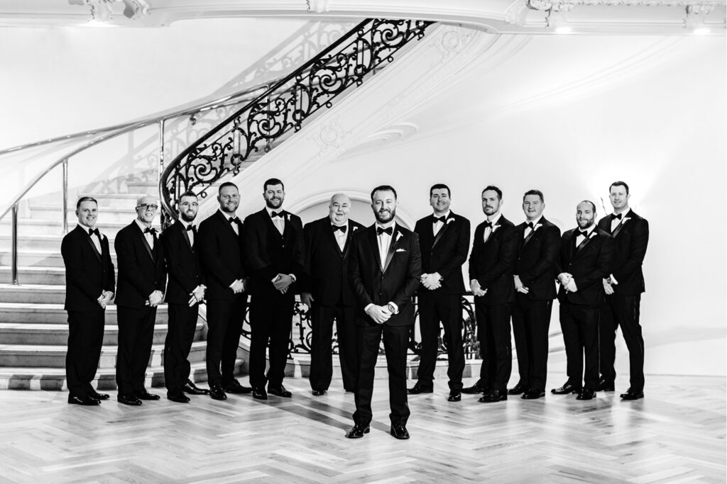 groom with groomsmen at Bellevue Hotel