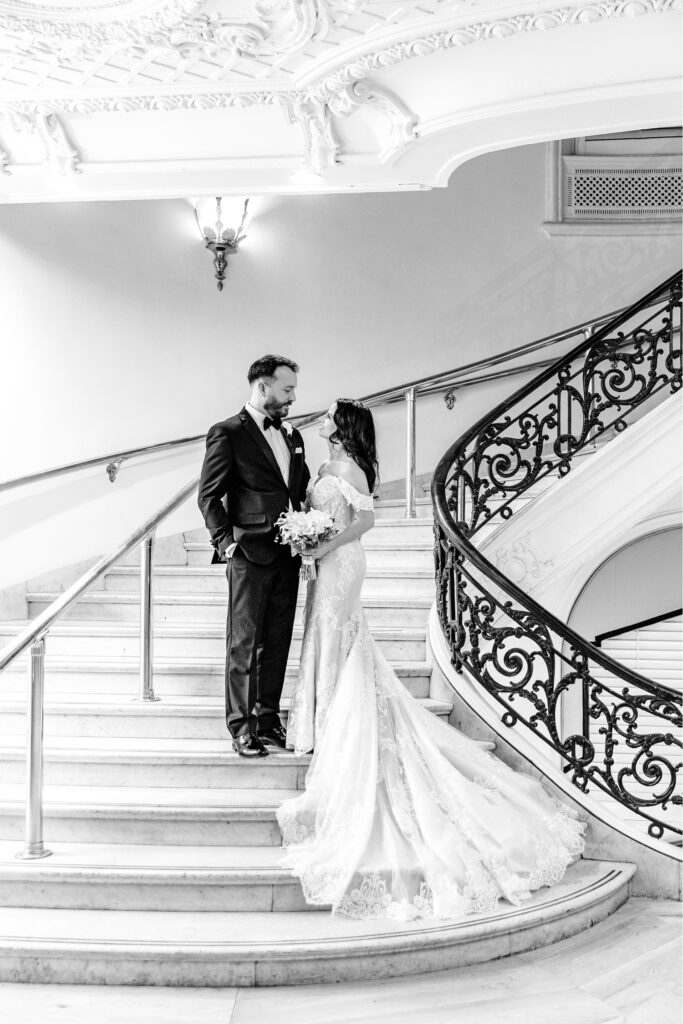 bride & groom wedding portrait at the Bellevue Hotel