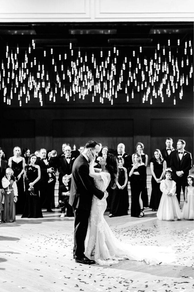 bride & grooms first dance at The Grand Belle wedding reception by luxurious Philadelphia wedding photographer Emily Wren Photography