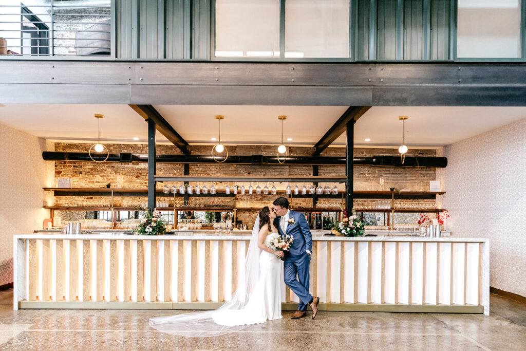 industrial-chic wedding portraits at Philadelphia restaurant