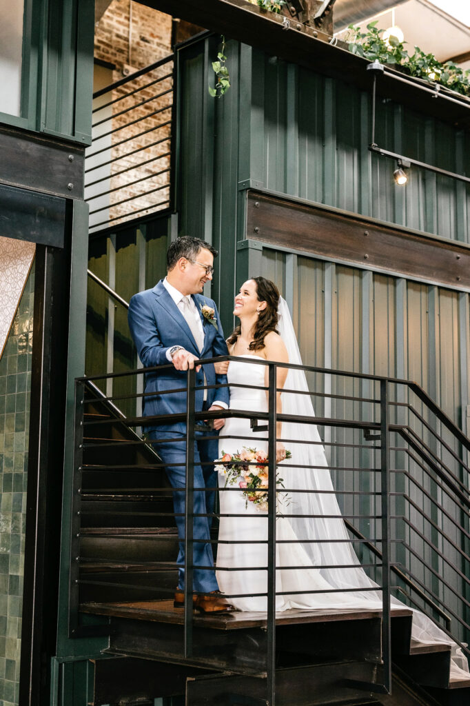 modern industrial wedding portrait session in Fishtown in Philadelphia by Emily Wren Photography