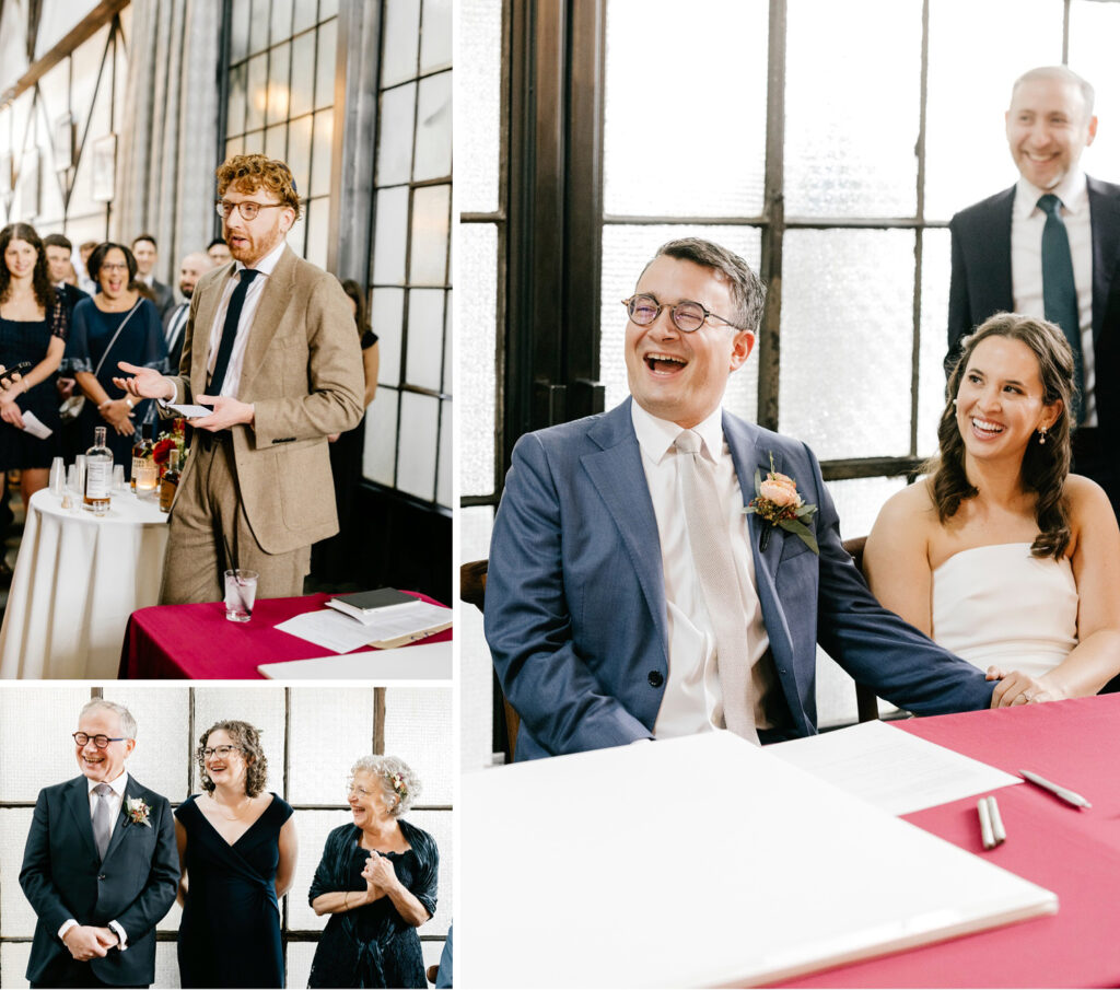 Ketubah signing at modern Philadelphia wedding at Goldie