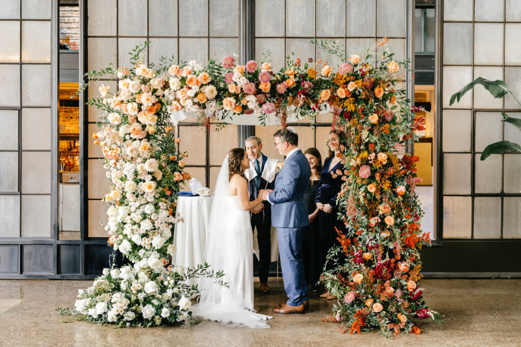 indoor modern industrial wedding ceremony at Lilah in Philadelphia