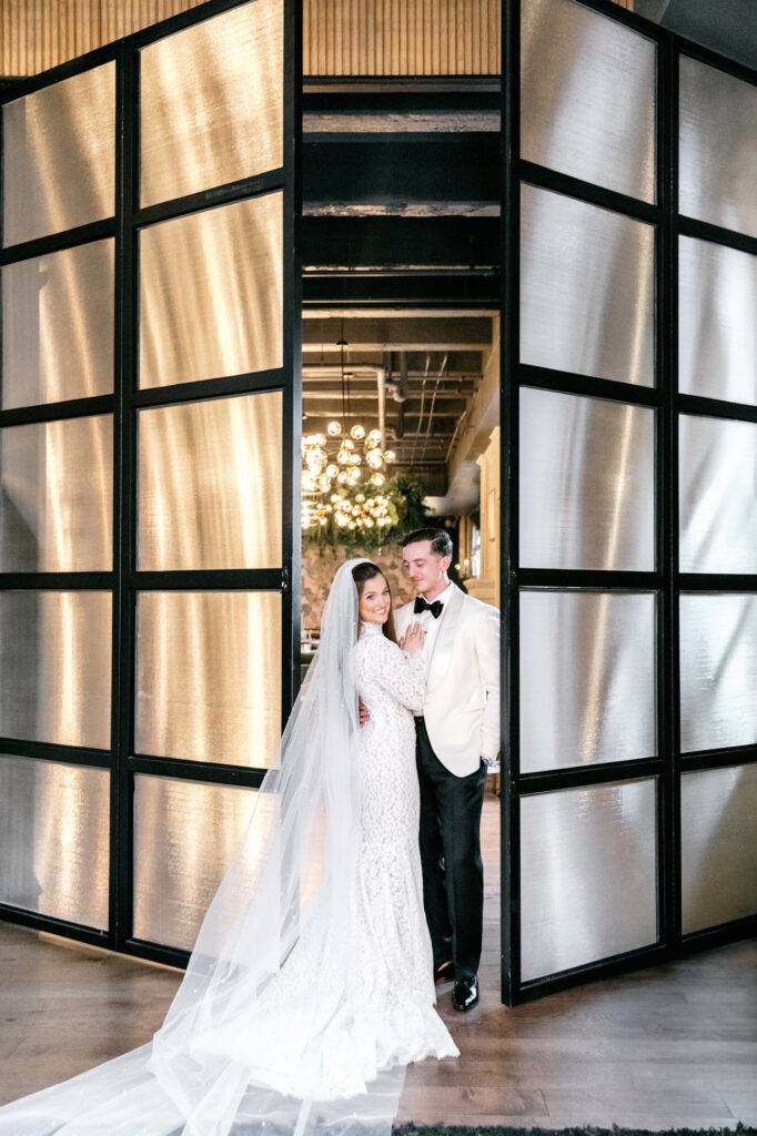 Timeless wedding day portrait of bride and groom by Emily Wren Photography