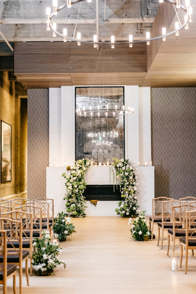 Philadelphia Winter wedding ceremony at Cescaphe's The Switch House