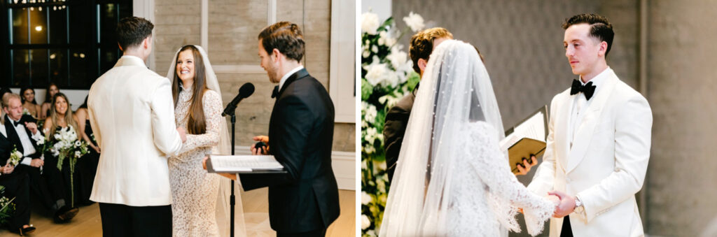 emotional vows being exchanged at Cescaphe wedding ceremony by Philadelphia wedding photographer Emily Wren Photography