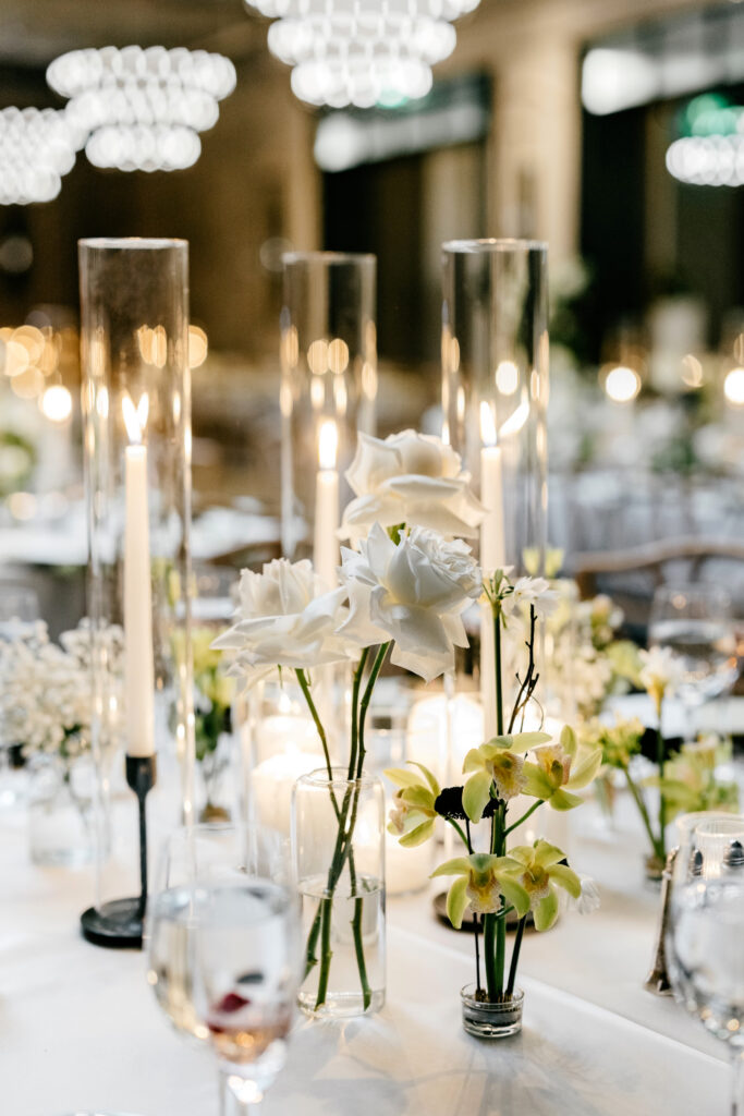 simple wedding reception table details at Philadelphia reception