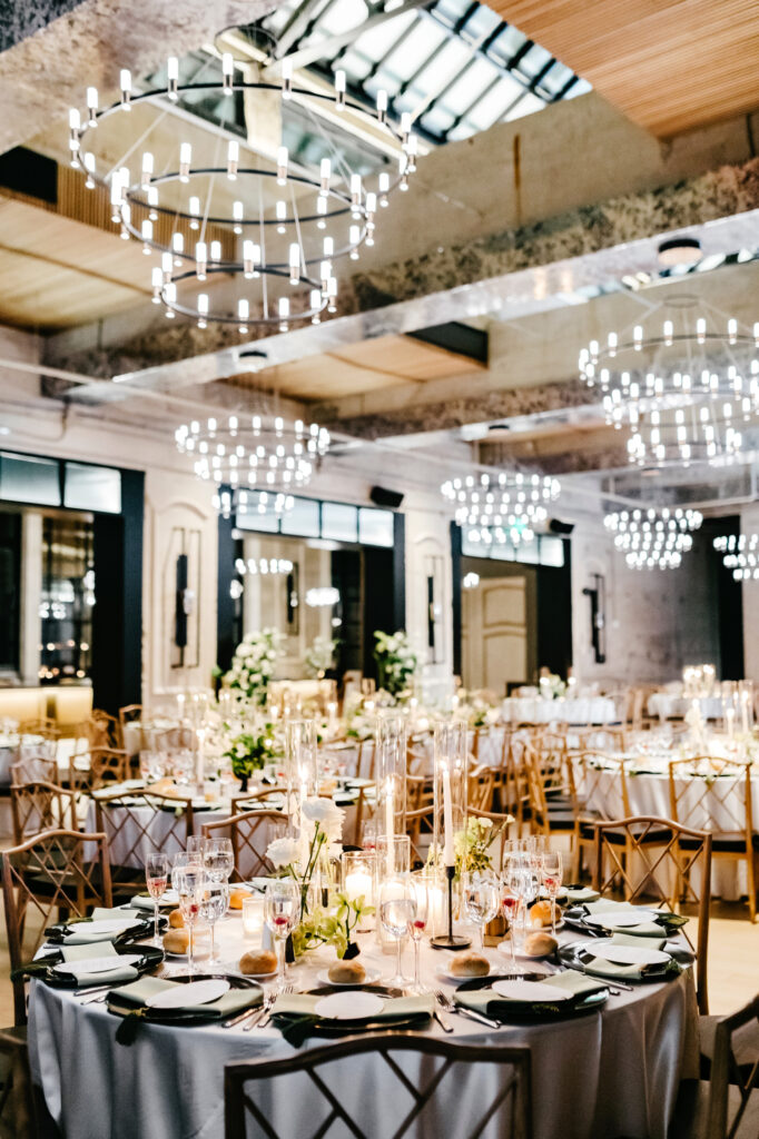 Winter wedding reception at Cescaphe's The Switch House by Emily Wren Photography