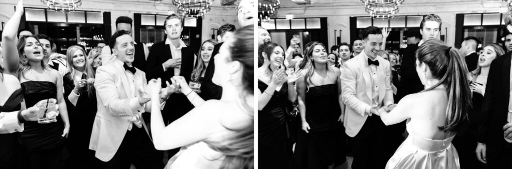 bride and groom having fun at their Philadelphia wedding reception